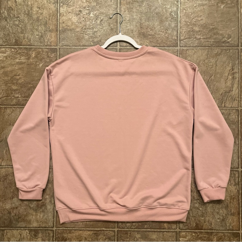 Dusty Rose Pink Oversized Crewneck Sweatshirt | Size Medium | Cozy Casual Lounge - Picture 4 of 4